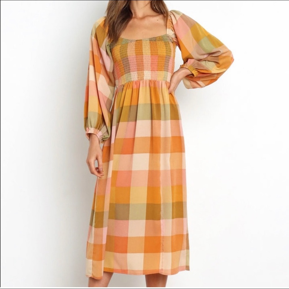 Petal + Pup Gingham Midi Dress Size 8